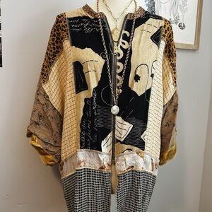 Vintage Patchwork Jacket with Animal Print